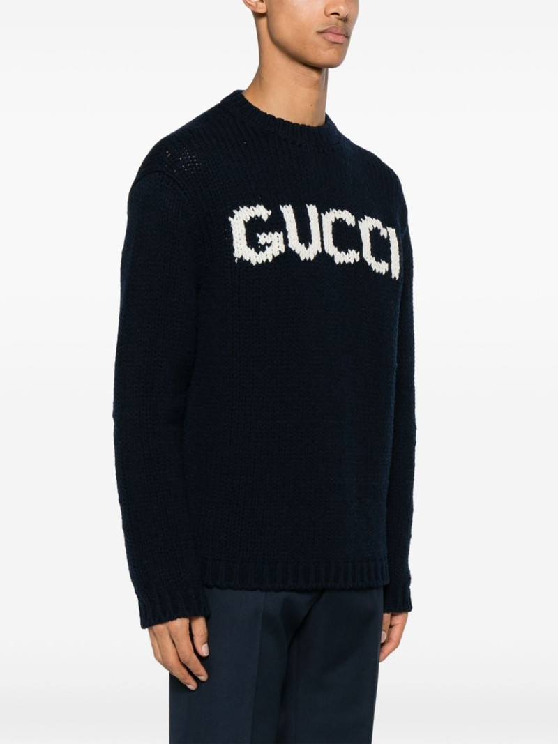 logo-intarsia wool jumper 3