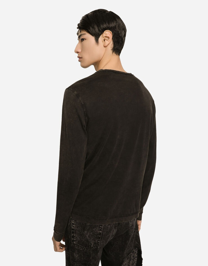 Long-sleeved overdyed jersey T-shirt 5