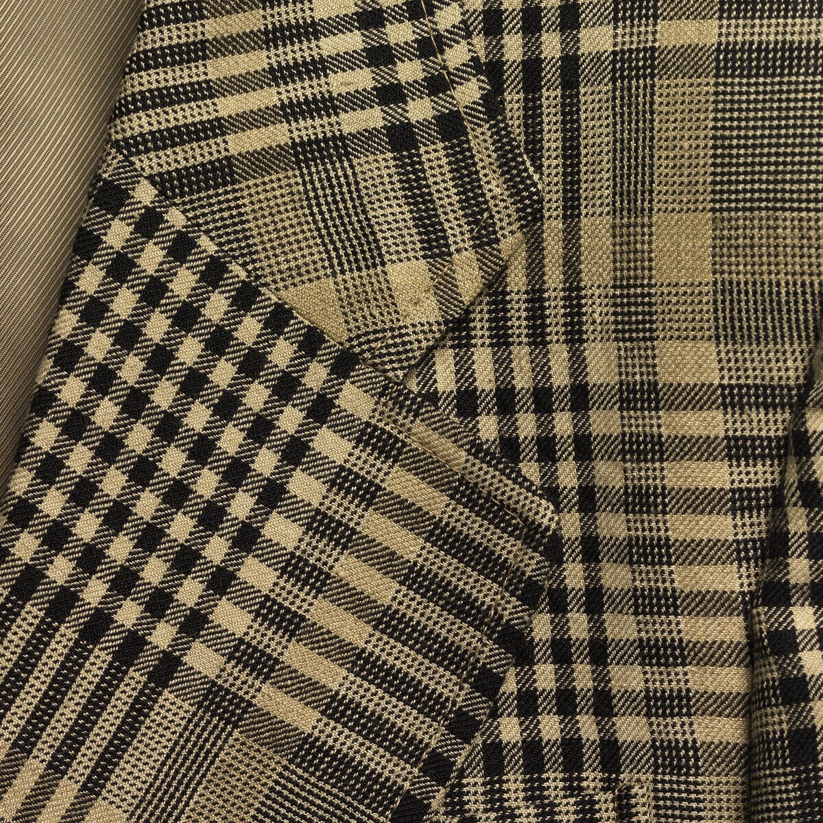 Check wool linen pant - 6