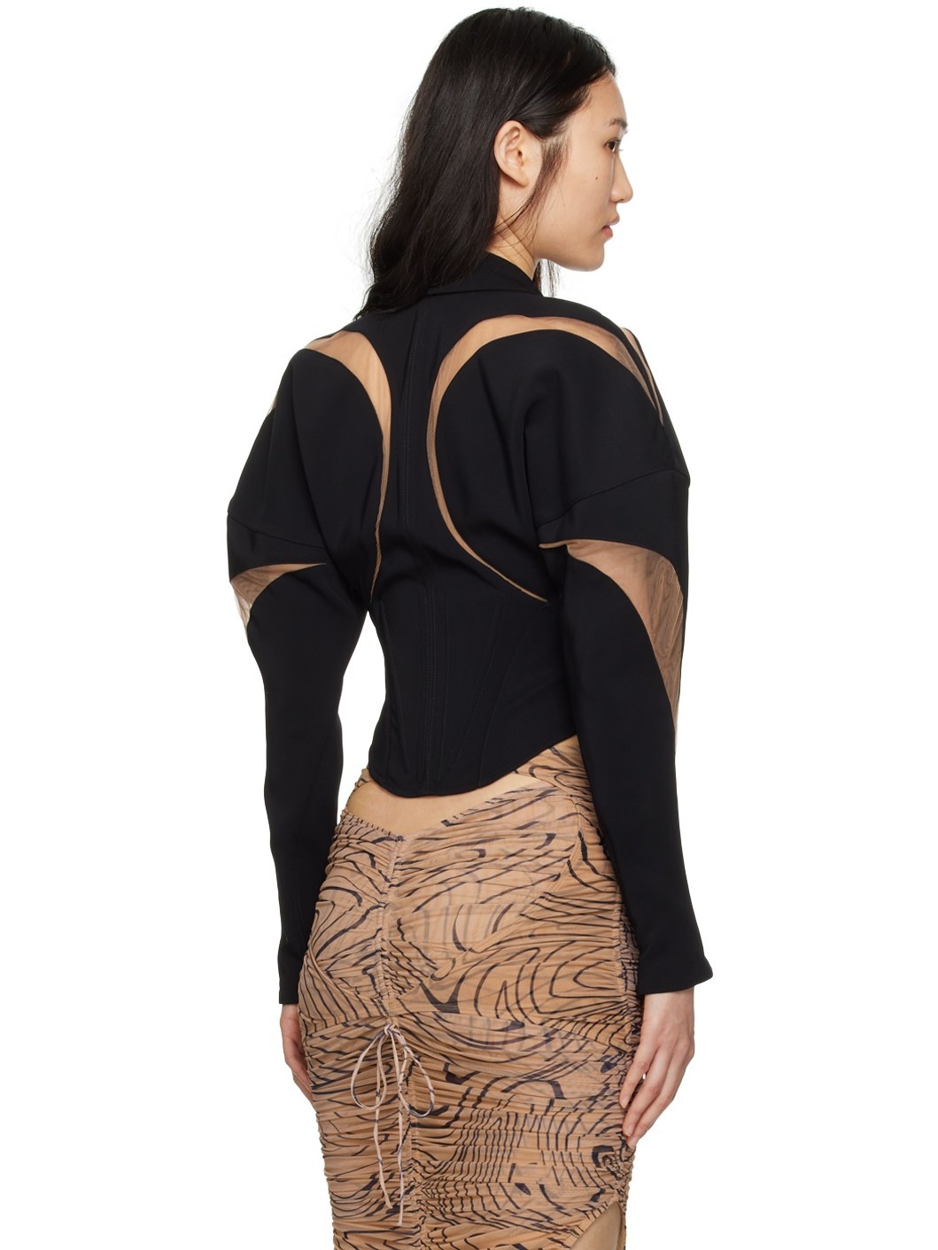 Black Spiral Illusion Blazer - 3