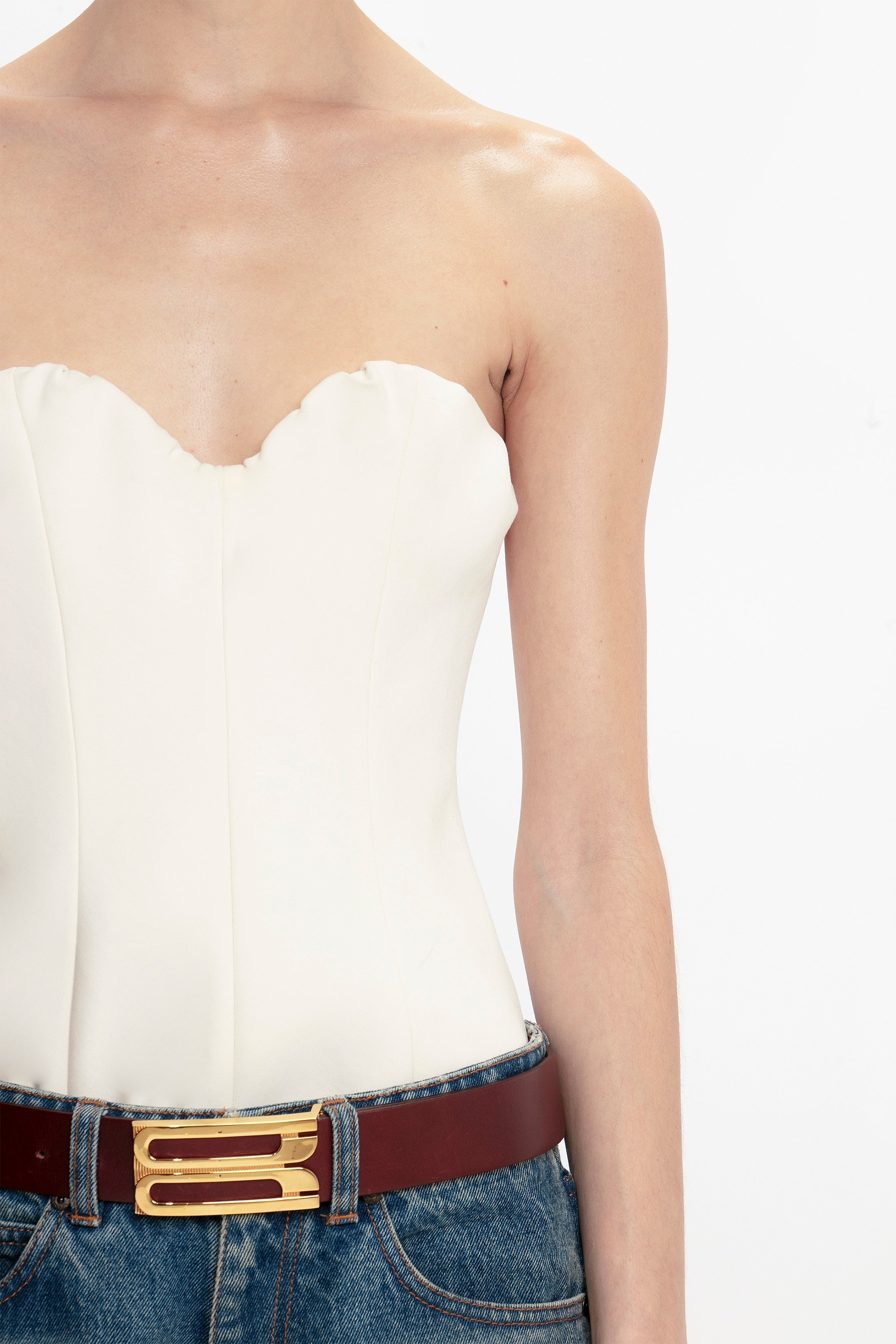 Corset Top In Antique White - 5