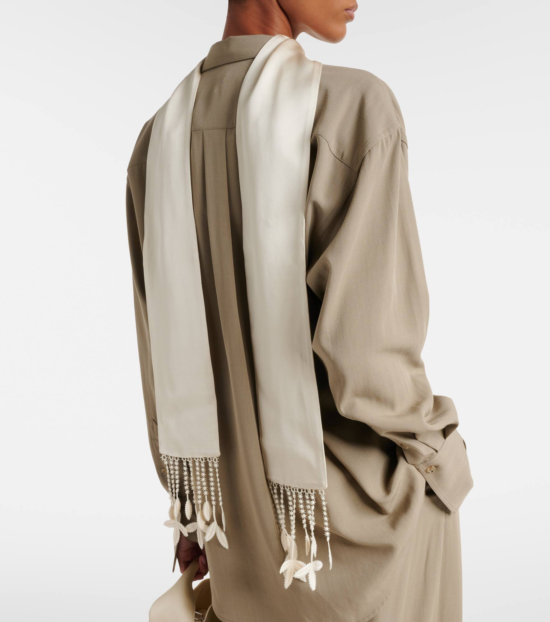 Lace-trimmed scarf - 2
