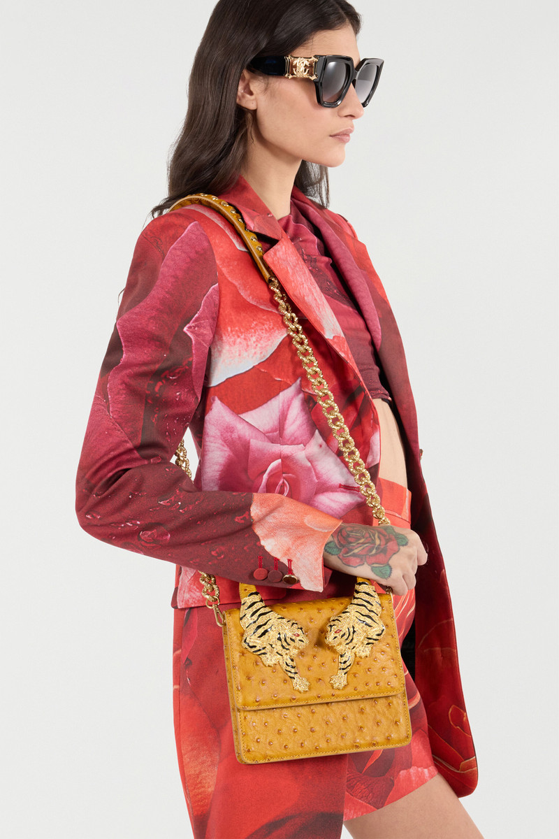 Roberto Cavalli Ostrich-Effect Roar Bag outlook