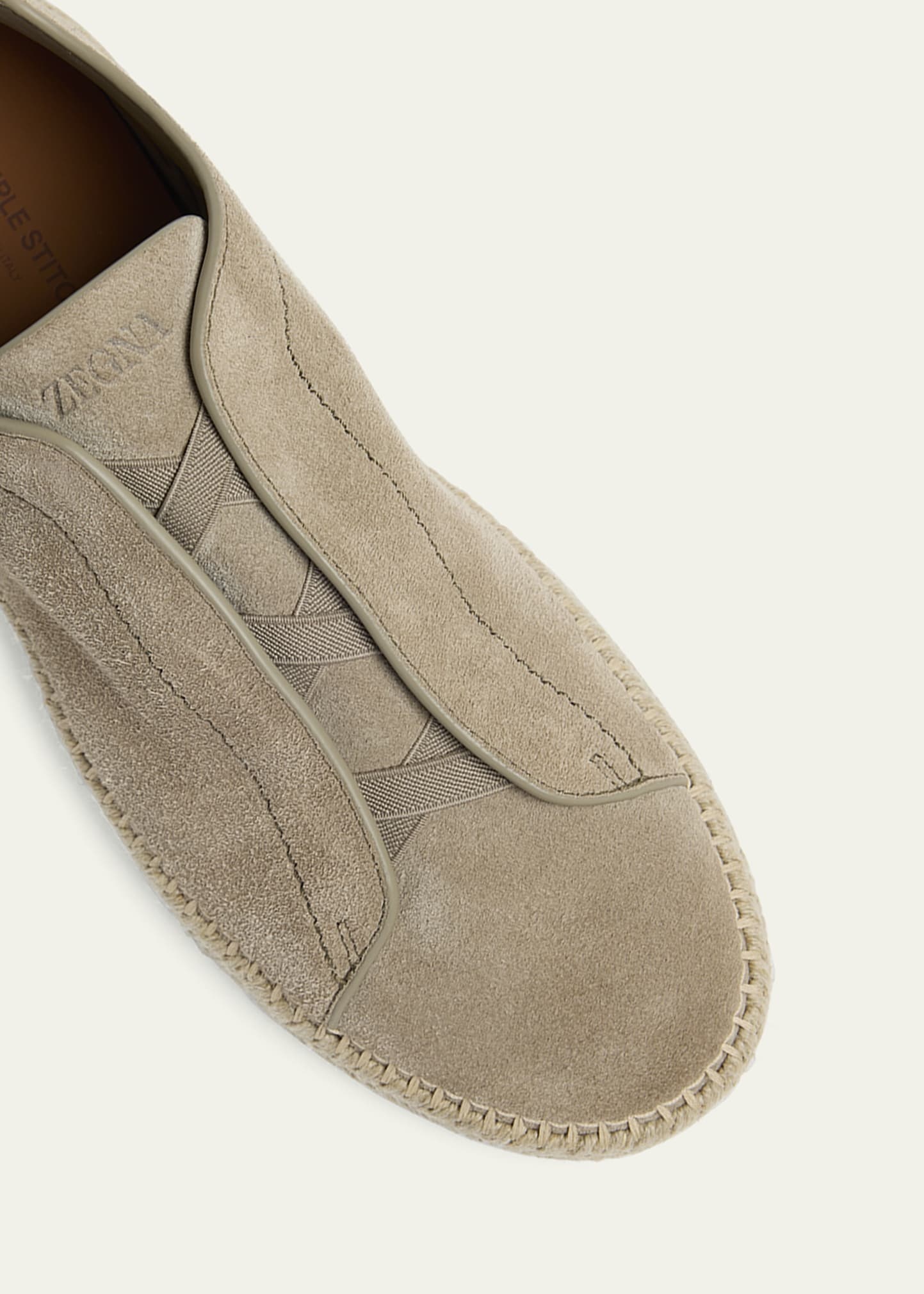 Men's Triple Stitch Suede Espadrille Sneakers - 4