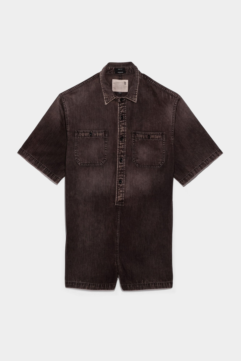 Workwear Romper - Elmore Black | R13 Denim Official Site - 1