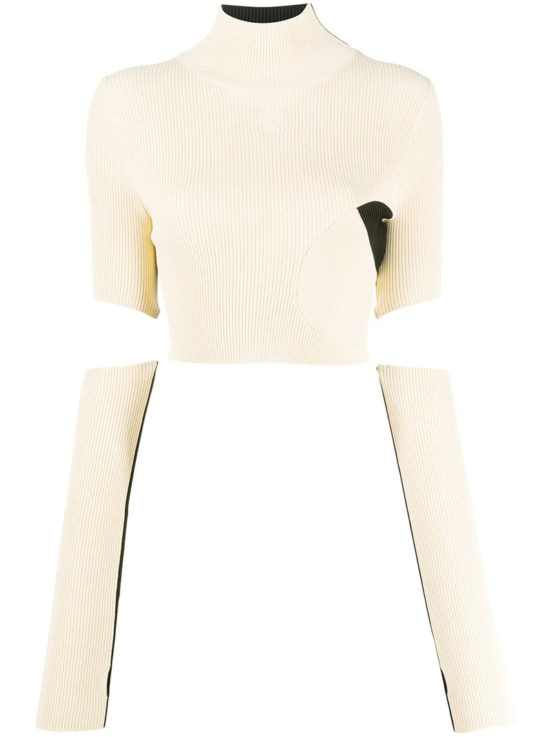 ribbed knitted cropped top 1