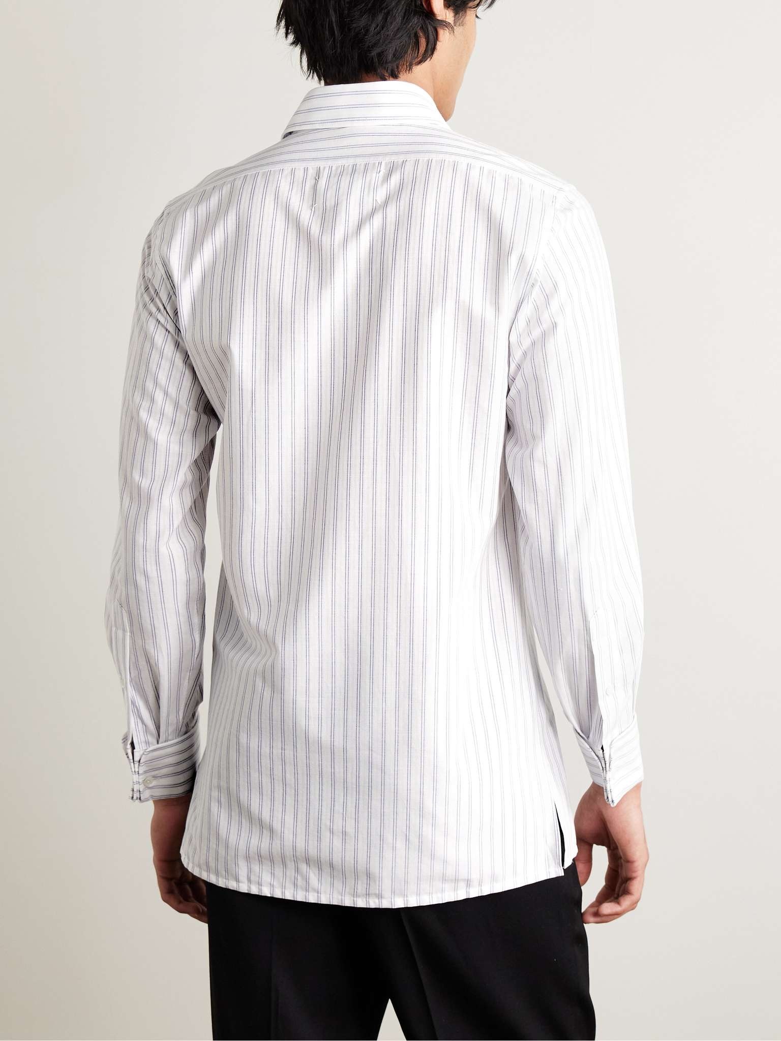Slim-Fit Striped Cotton-Poplin Shirt - 4