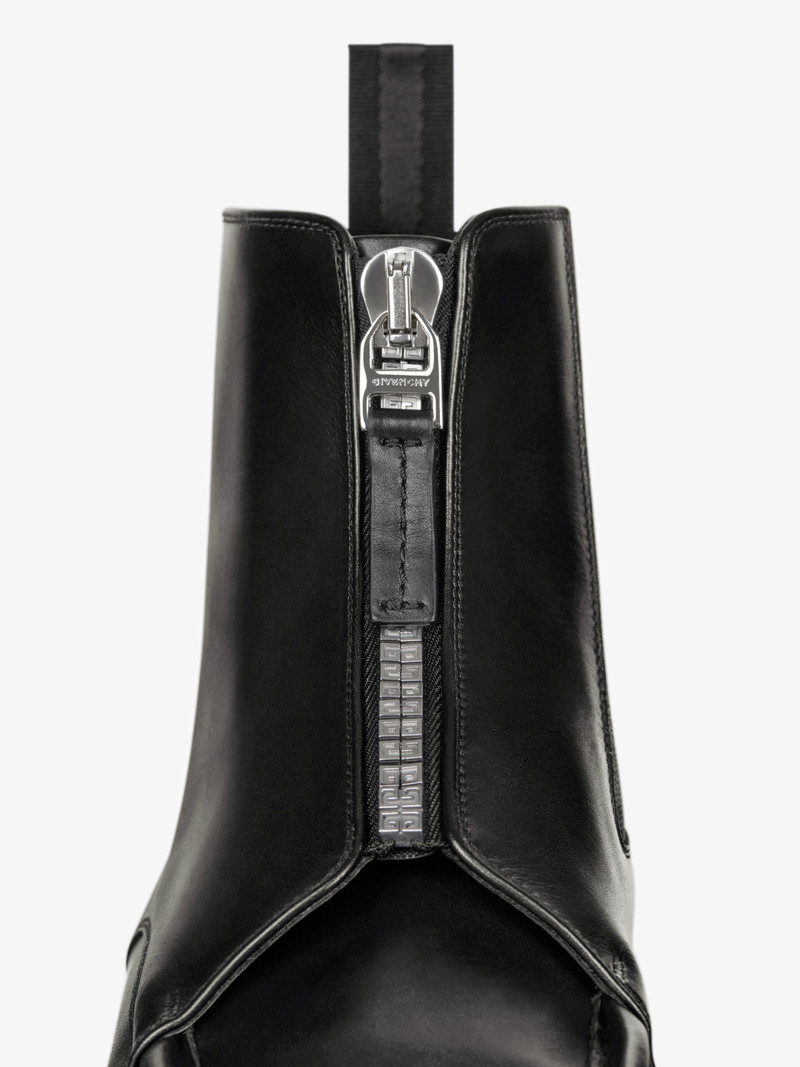 SQUARED ANKLE BOOTS IN BOX LEATHER 6