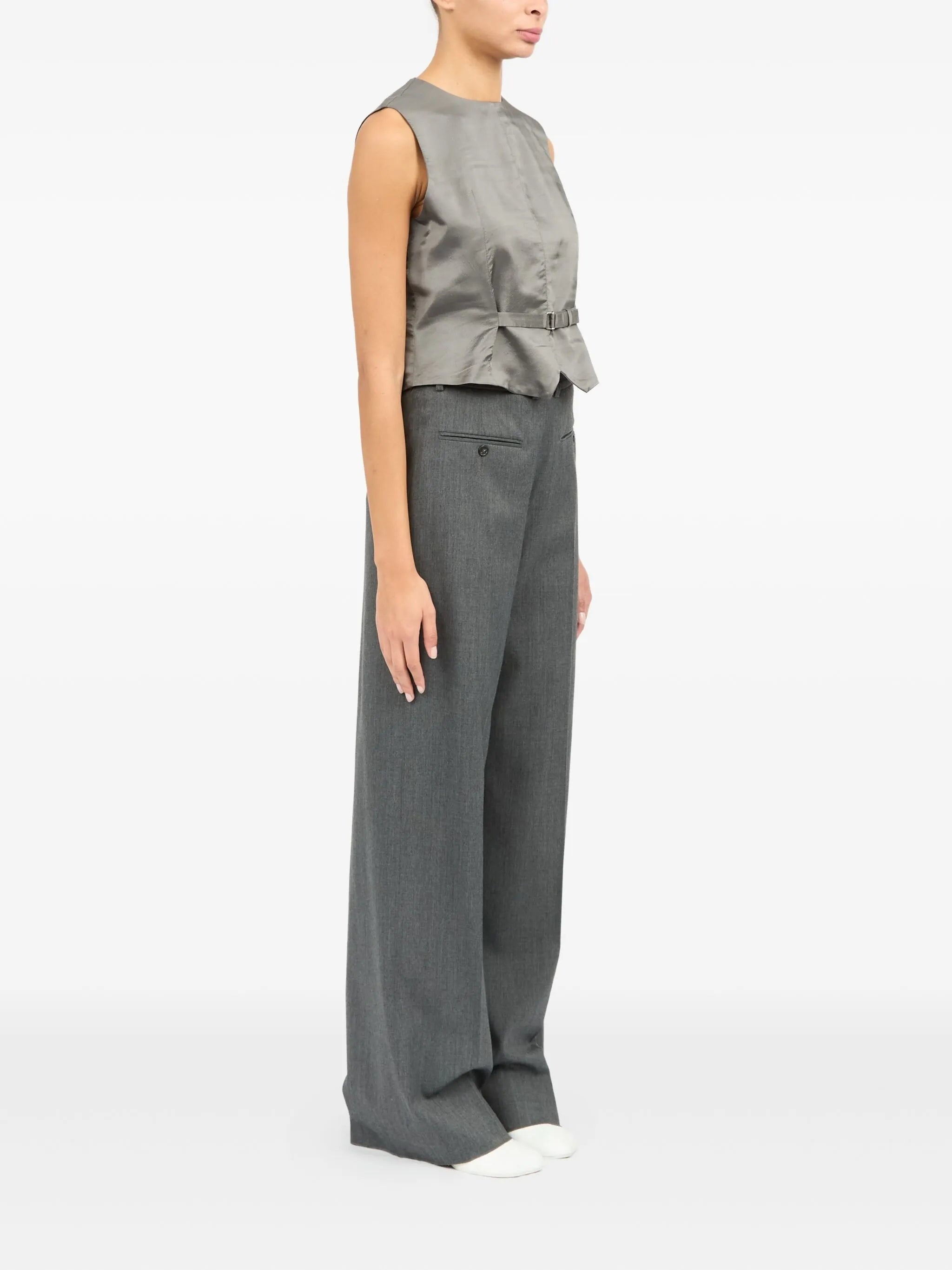 Mm6 Maison Margiela Satin-finish Waistcoat - 3