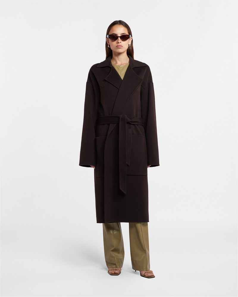 Nanushka Wool Silk Robe Coat outlook