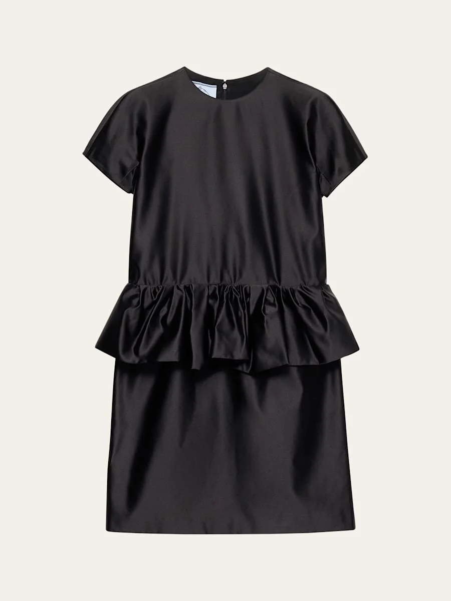 Duchesse Silk Peplum Mini Dress - 1