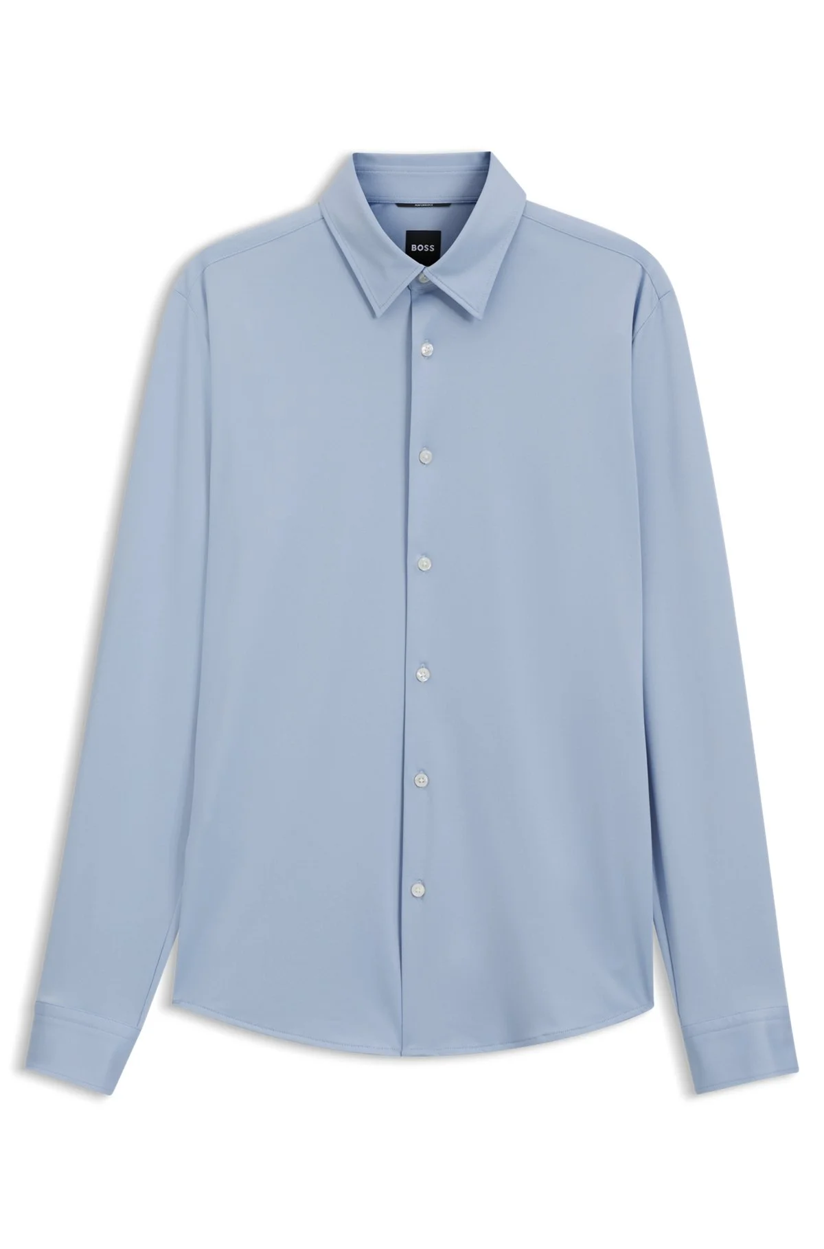 SLIM-FIT SHIRT IN STRUCTURED PERFORMANCE STRETCH FABRIC - 1