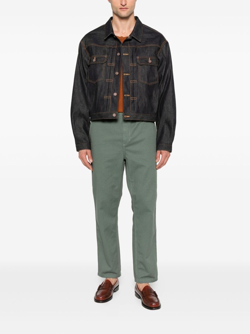 elastic-waist tapered trousers - 2