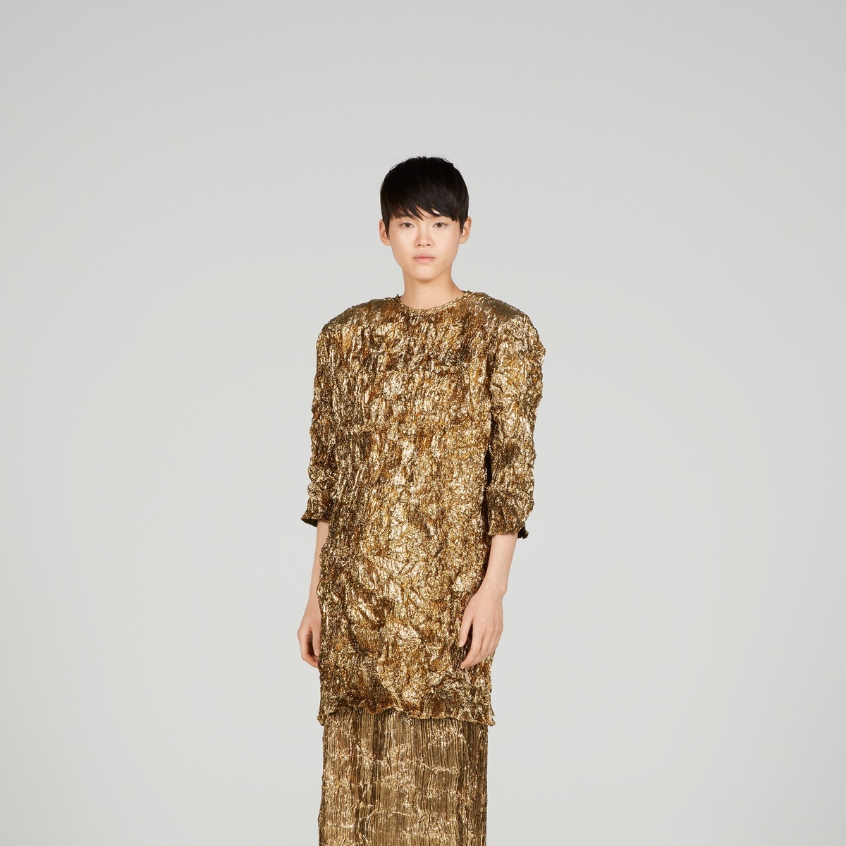 Crinkle lurex mini dress - 5