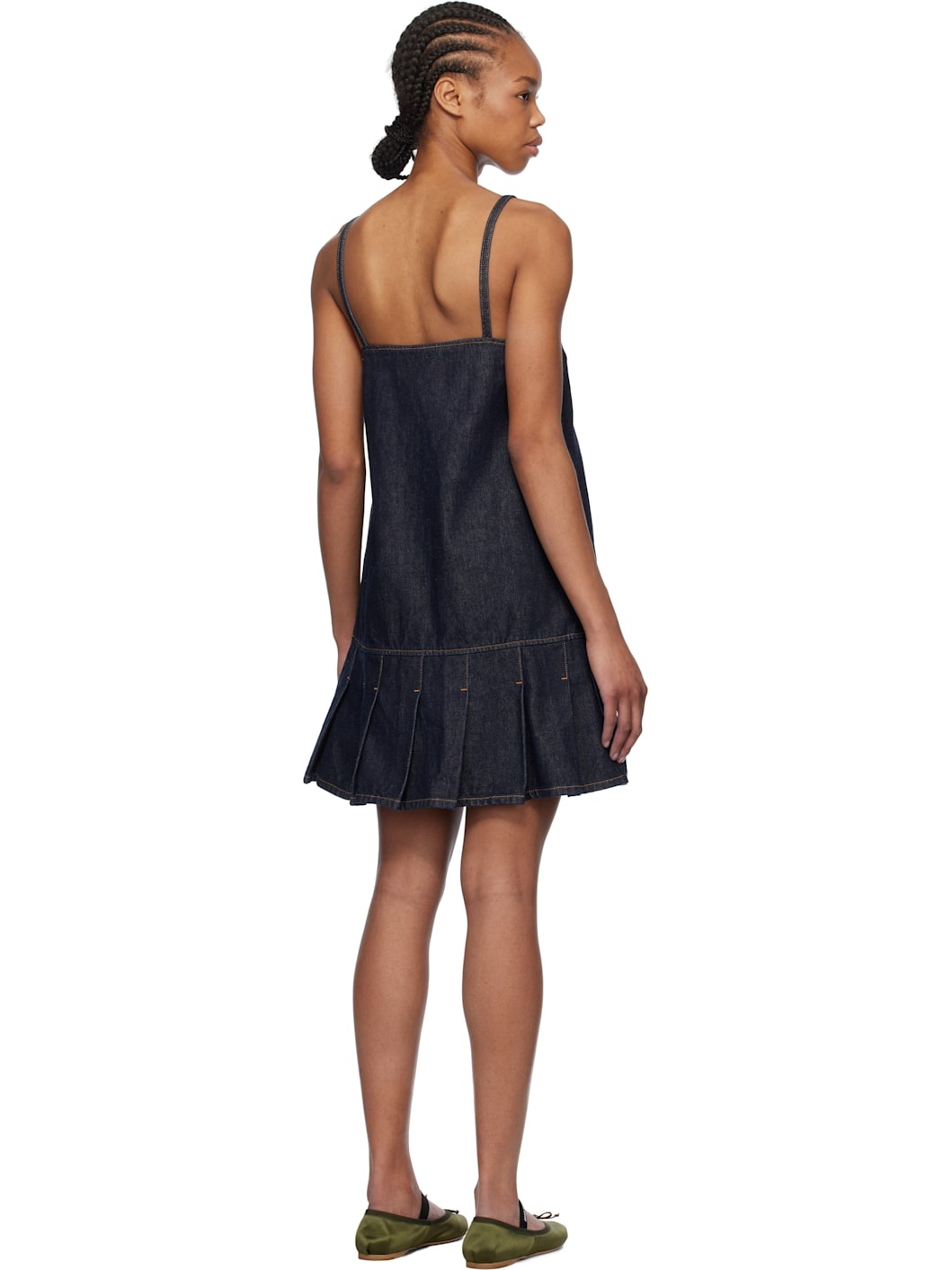 Navy Denim Strap Minidress - 3