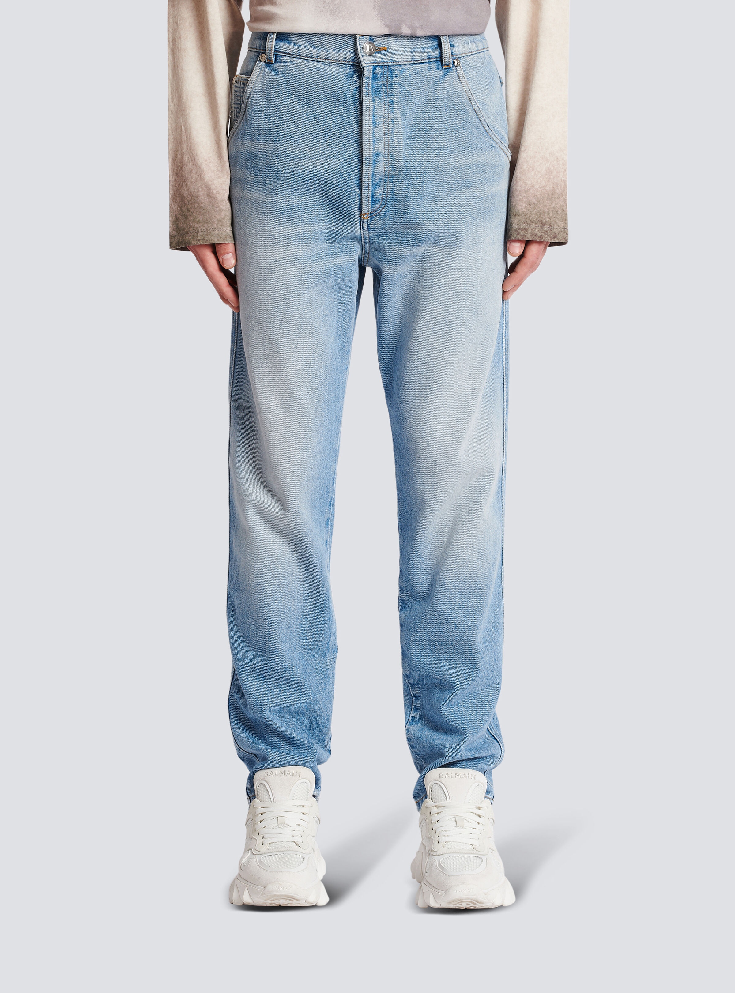 Straight cut cotton jeans - 5