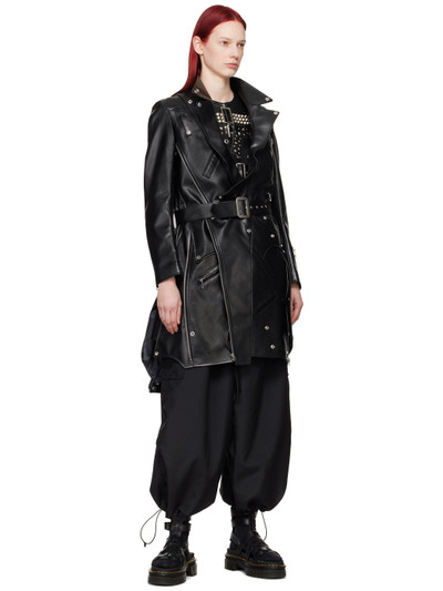 Junya Watanabe Black Zip Faux-Leather Jacket outlook