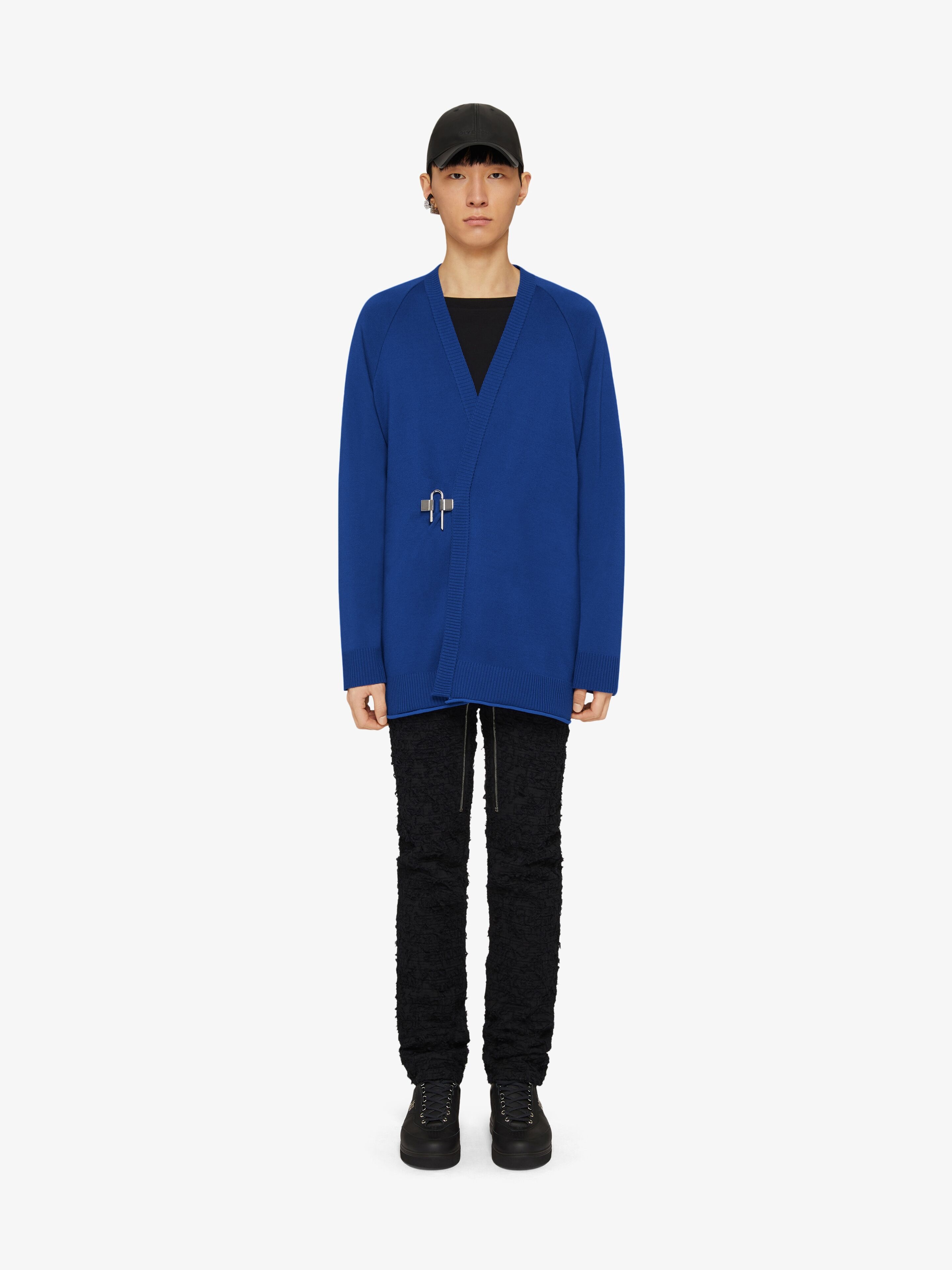 CARDIGAN IN WOOL AND SILK WITH U-LOCK BUCKLE - 2