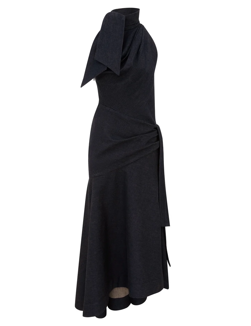 VALIANT DRAPED DENIM DRESS - 1