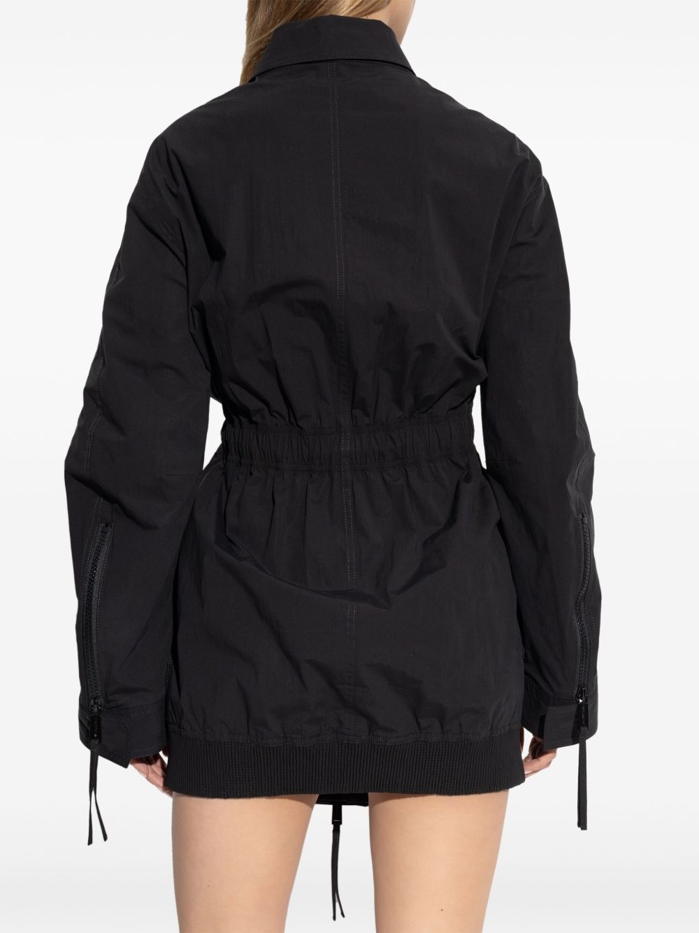 logo-embroidered coat - 4
