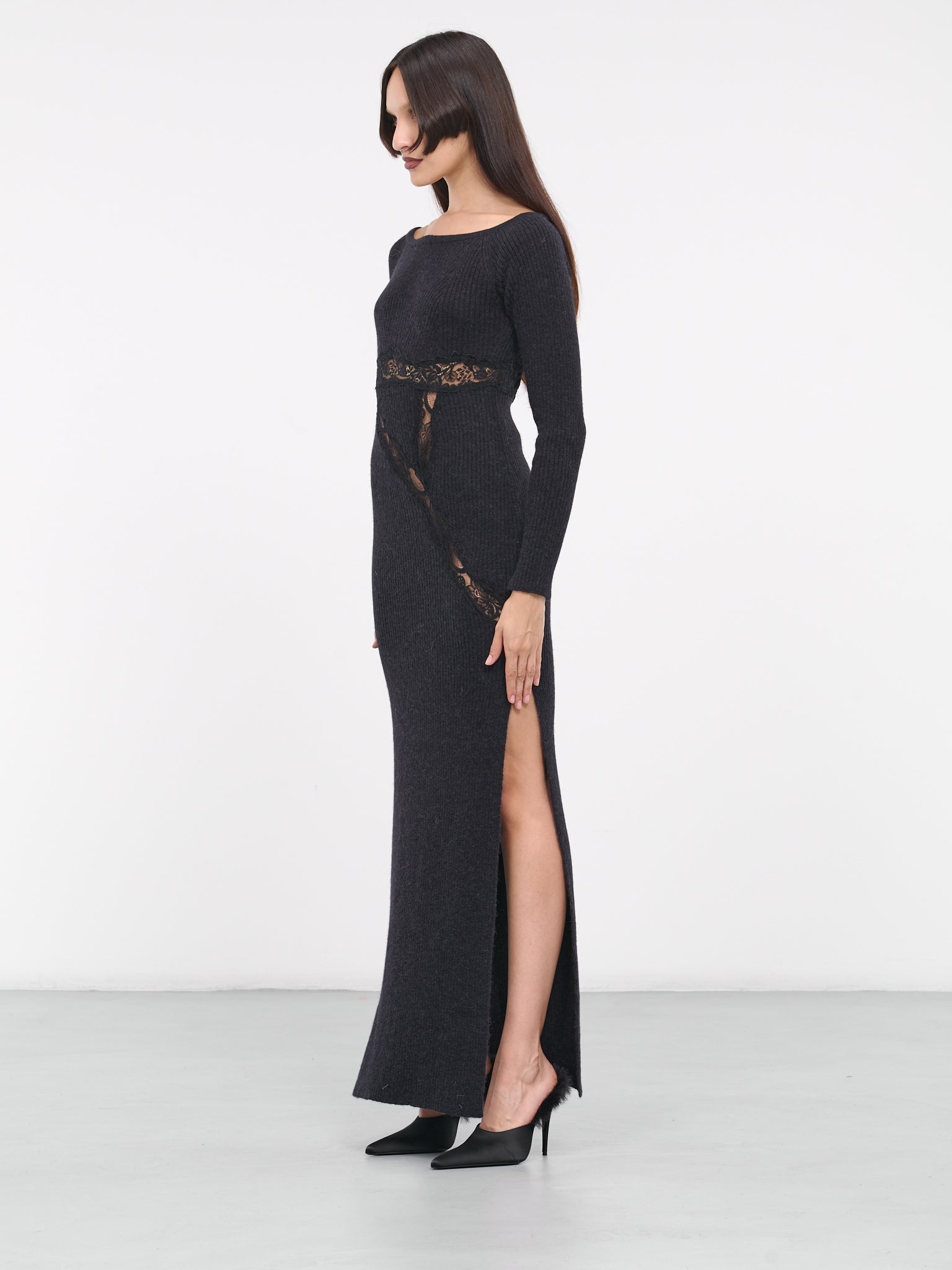 Lace Rib-Knit Dress - 2