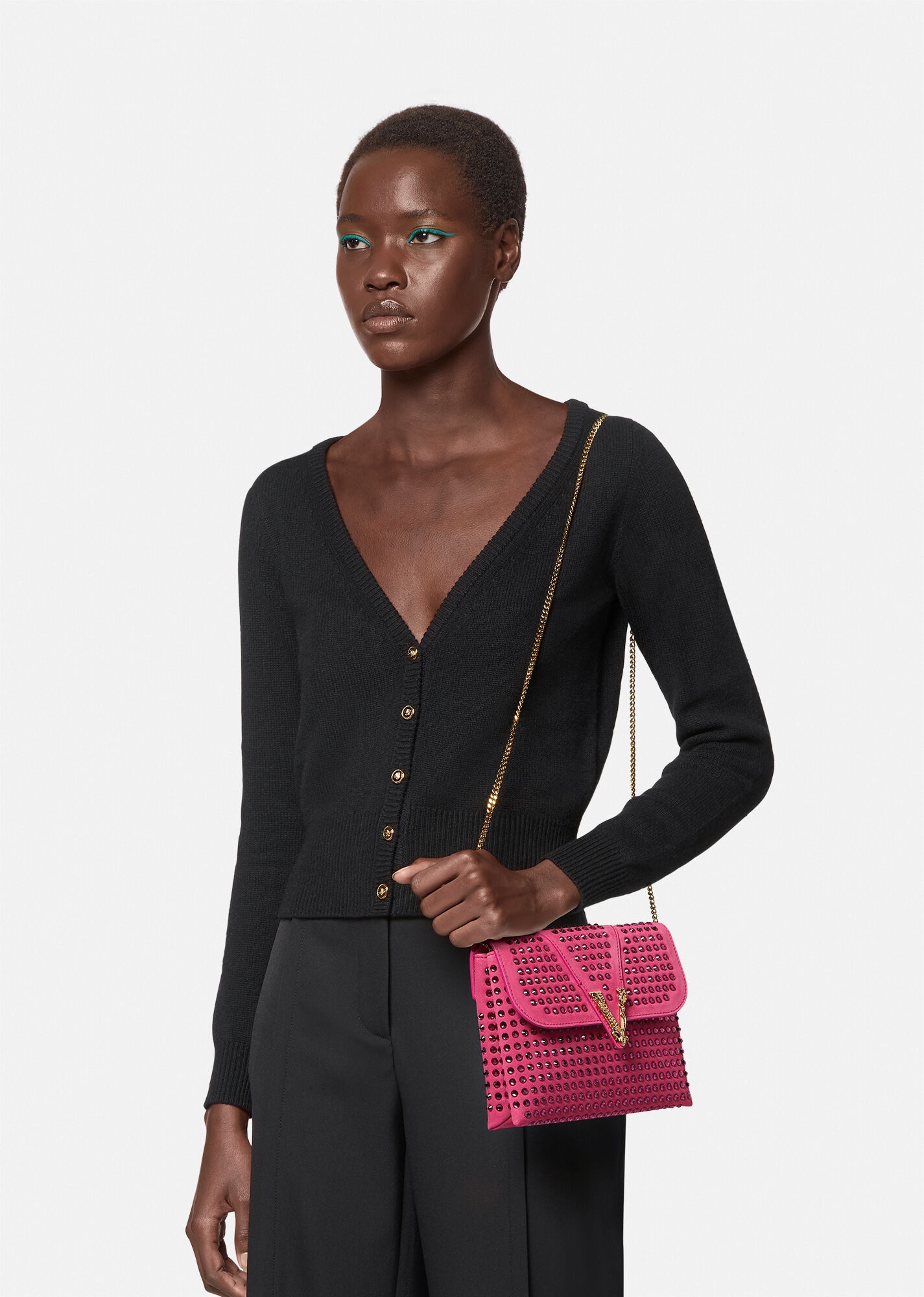 Virtus Suede Crystal Clutch - 2