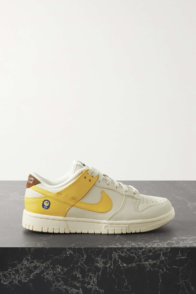 Dunk Low LX suede-trimmed leather sneakers - 1