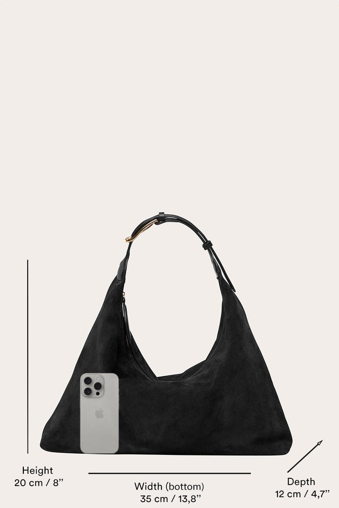 PILLOW SHOULDER BAG SUEDE BLACK - 4
