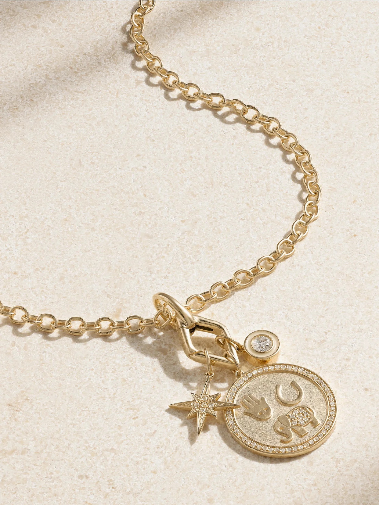 Icon Combo 14-karat Gold, Diamond And Enamel Necklace - 1