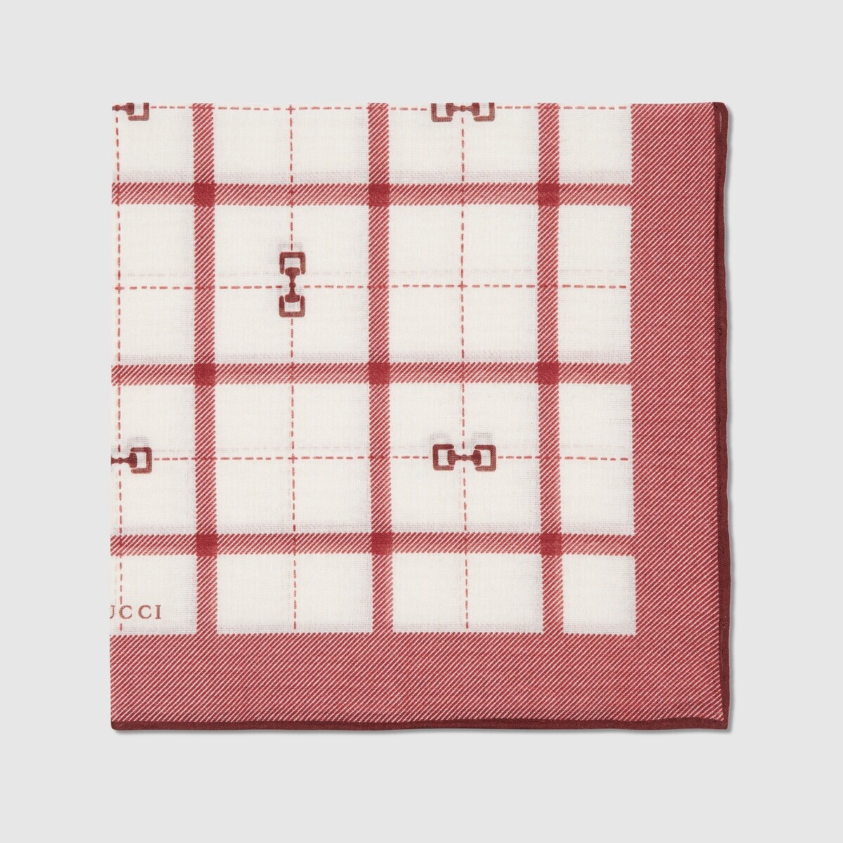 Horsebit check cotton pocket square - 2