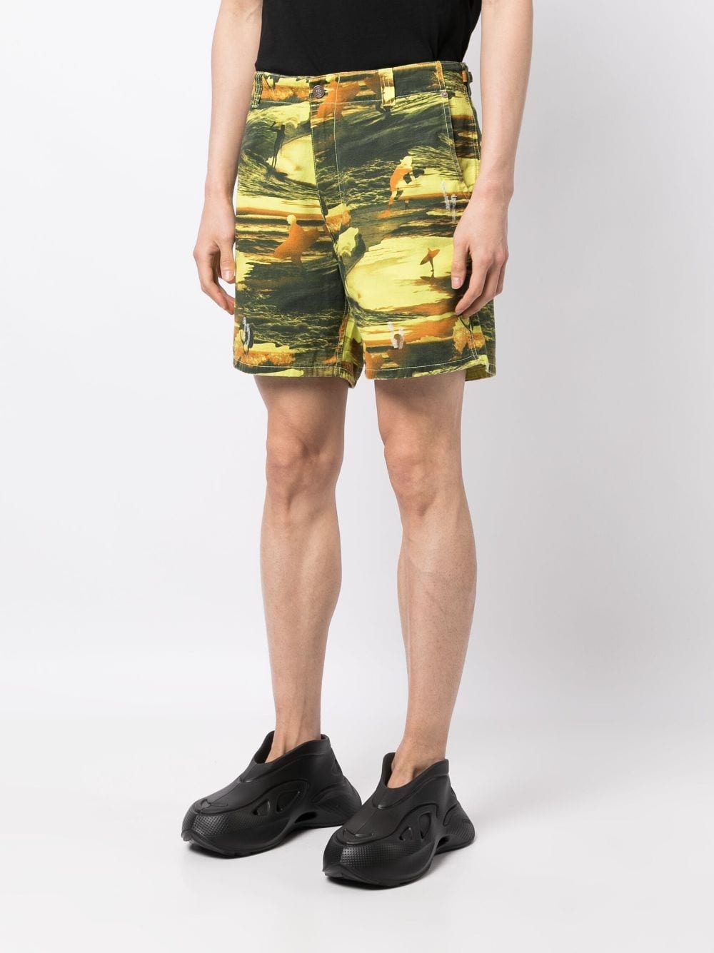 graphic-print cotton shorts - 3