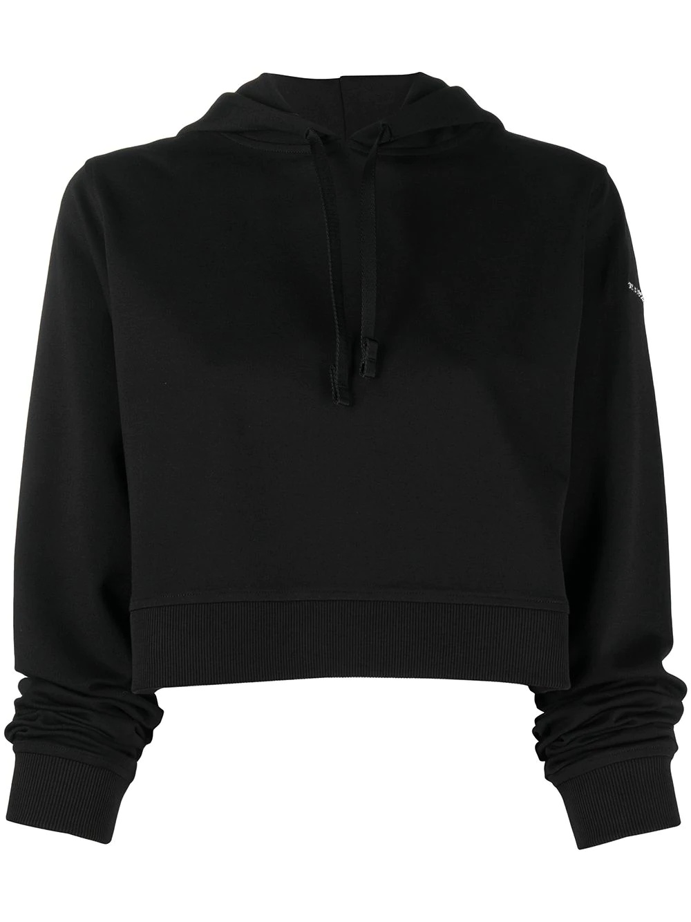 logo-lettering cropped hoodie - 1