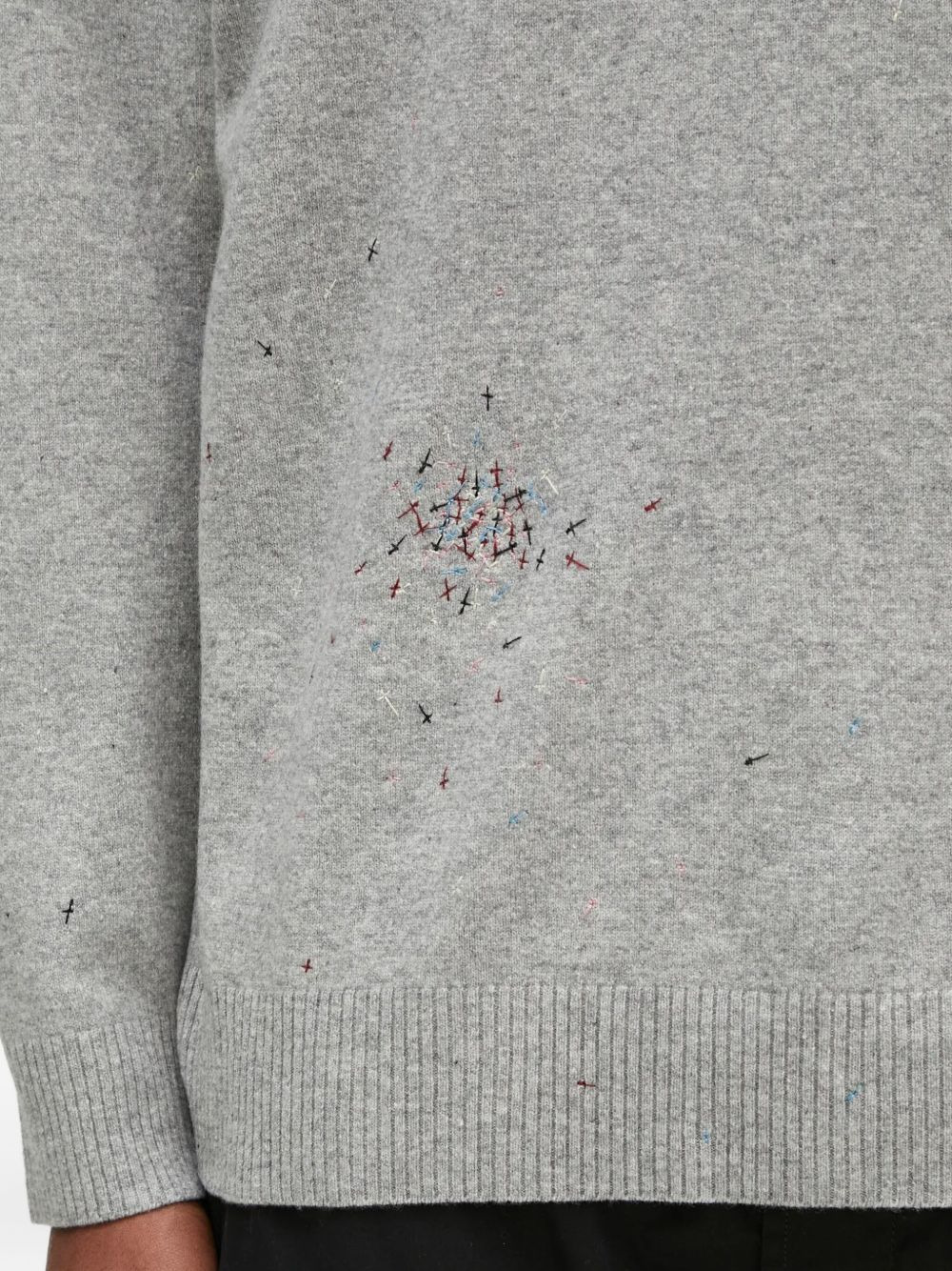 embroidered-detail crew-neck sweater - 4