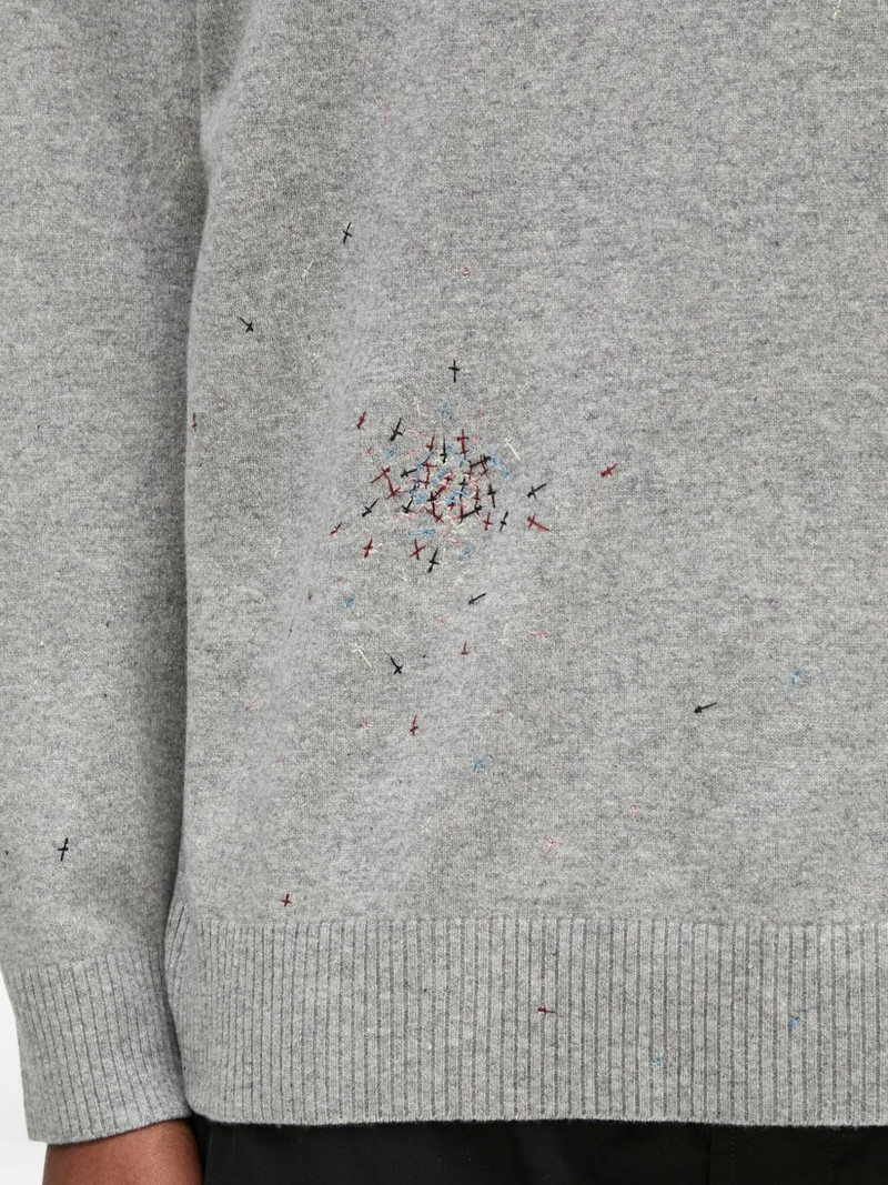 embroidered-detail crew-neck sweater 4