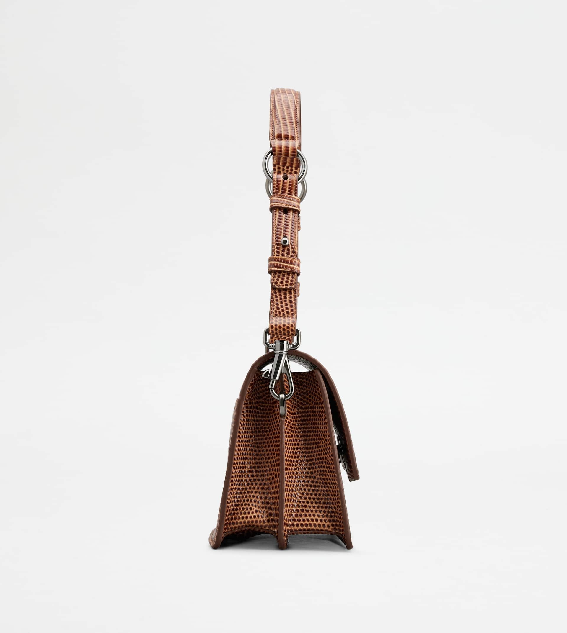 T TIMELESS SHOULDER BAG IN LEATHER MINI - BROWN - 2