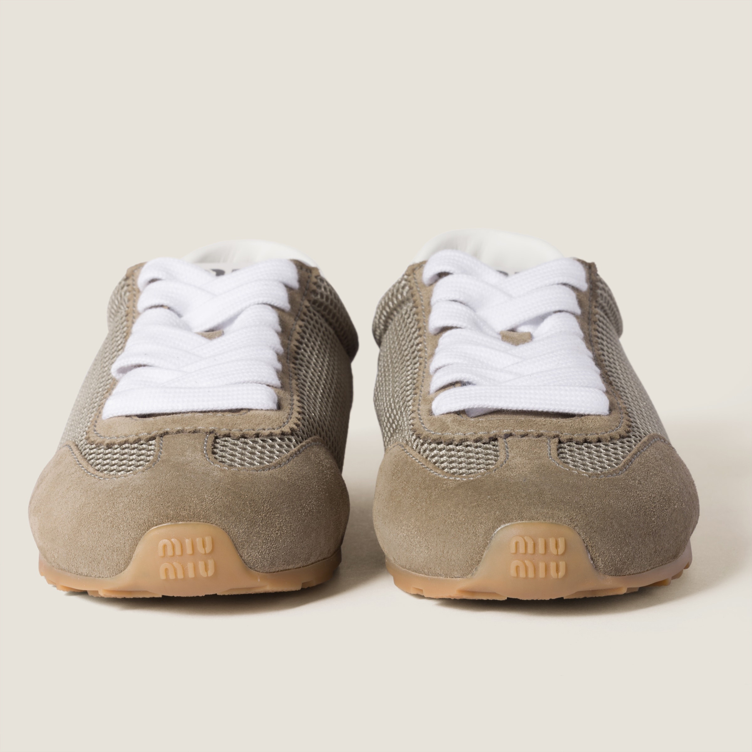 Plume mesh and suede sneakers - 4