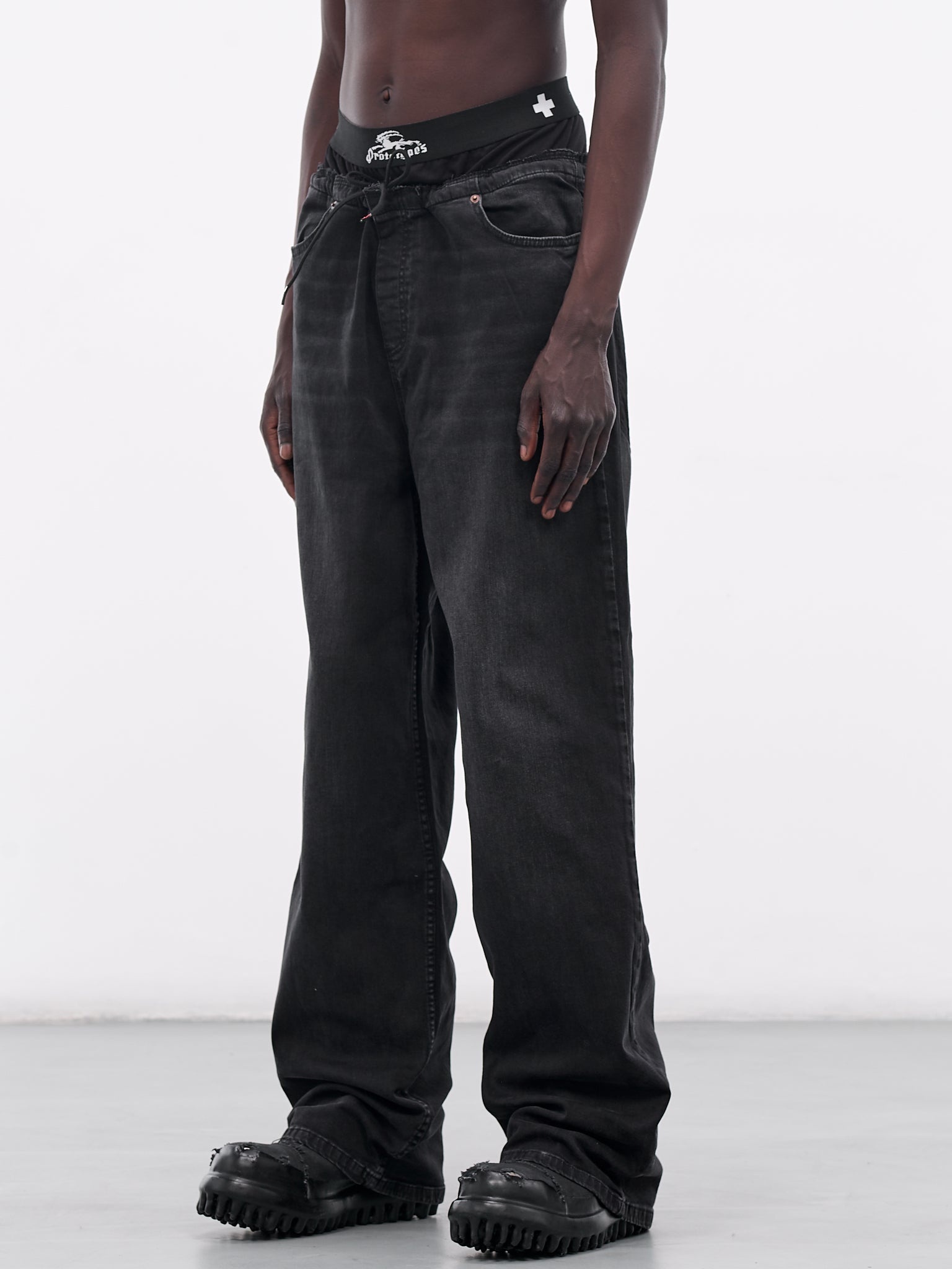Layered Waistband Denim Jeans - 2