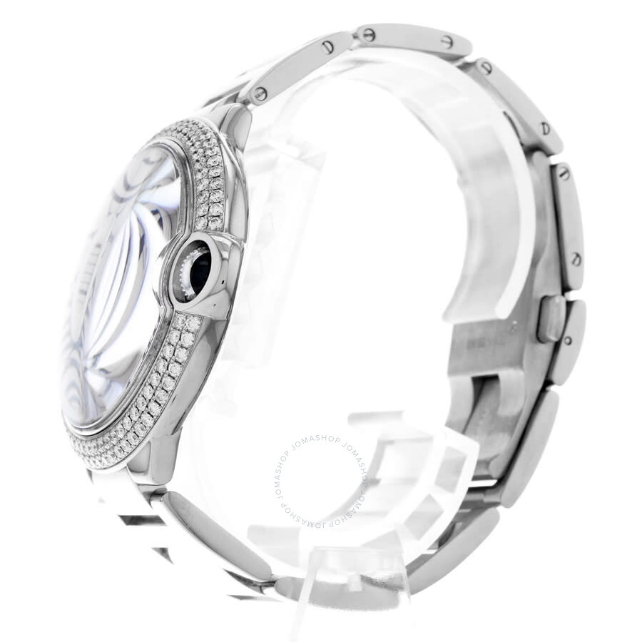 Pre-owned Cartier Ballon Bleu de Cartier Diamond Silver Dial Men's Watch WE9009Z3 - 5