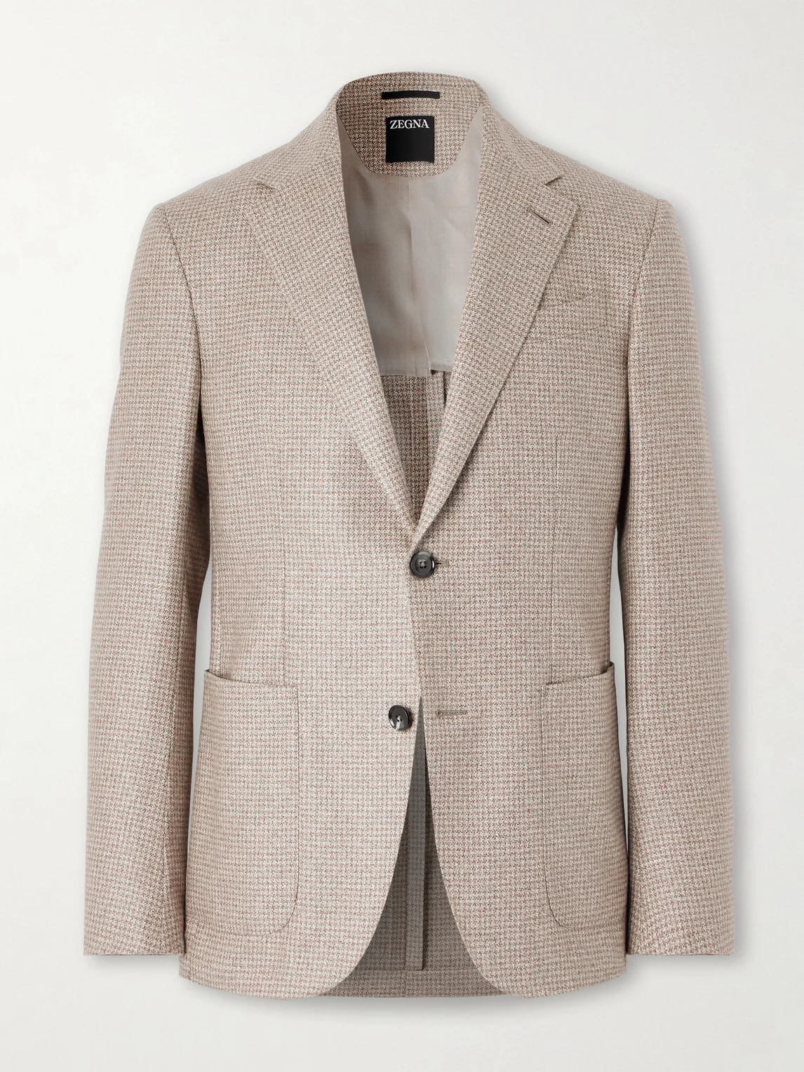 Houndstooth Silk and Cashmere-Blend Blazer - 1