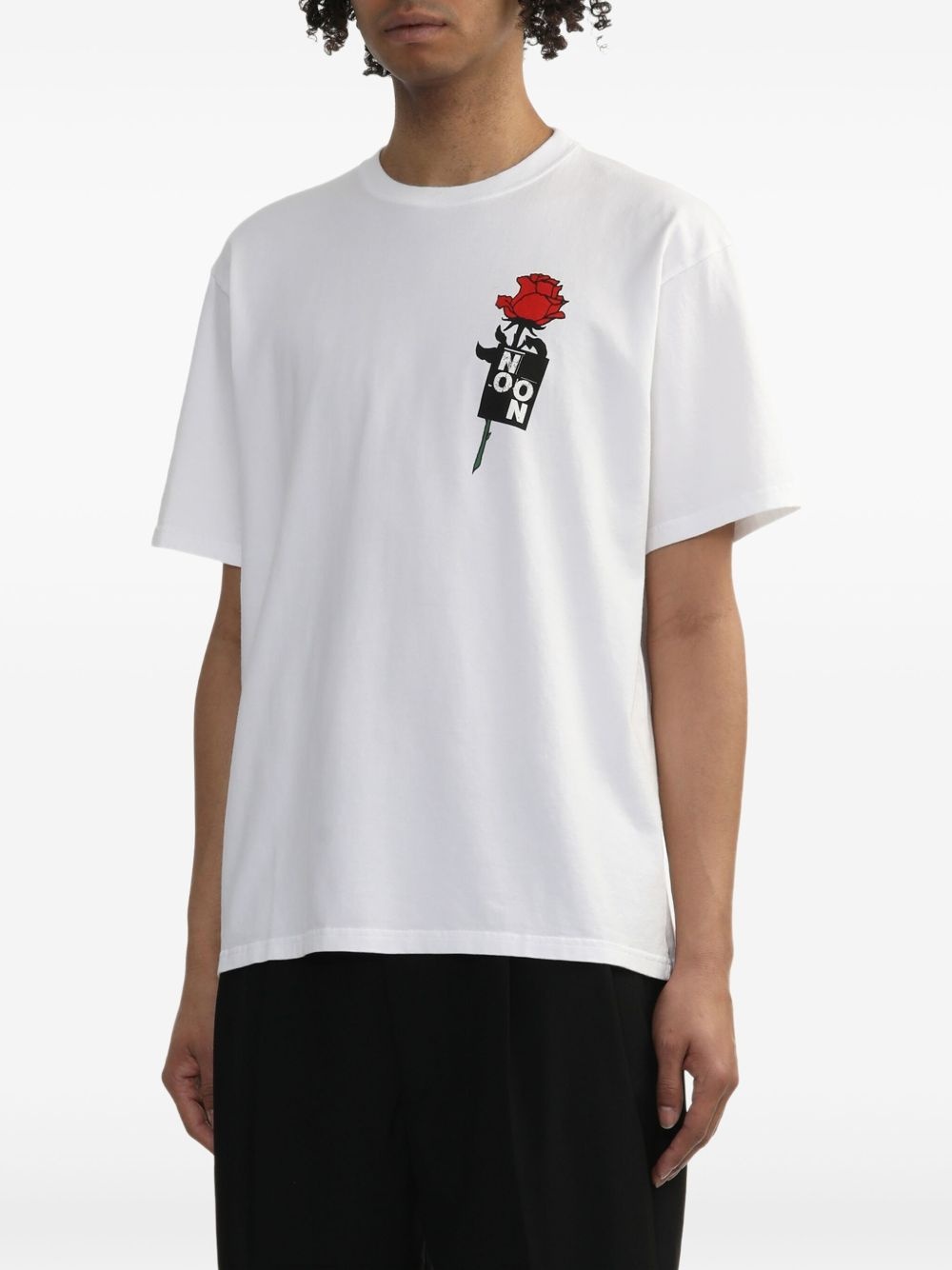 rose-print T-shirt - 3