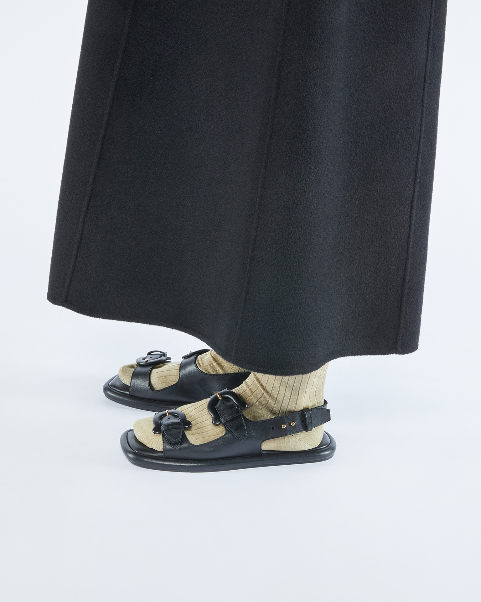 EKEMMA - Leather slingback sandals - Black - 9