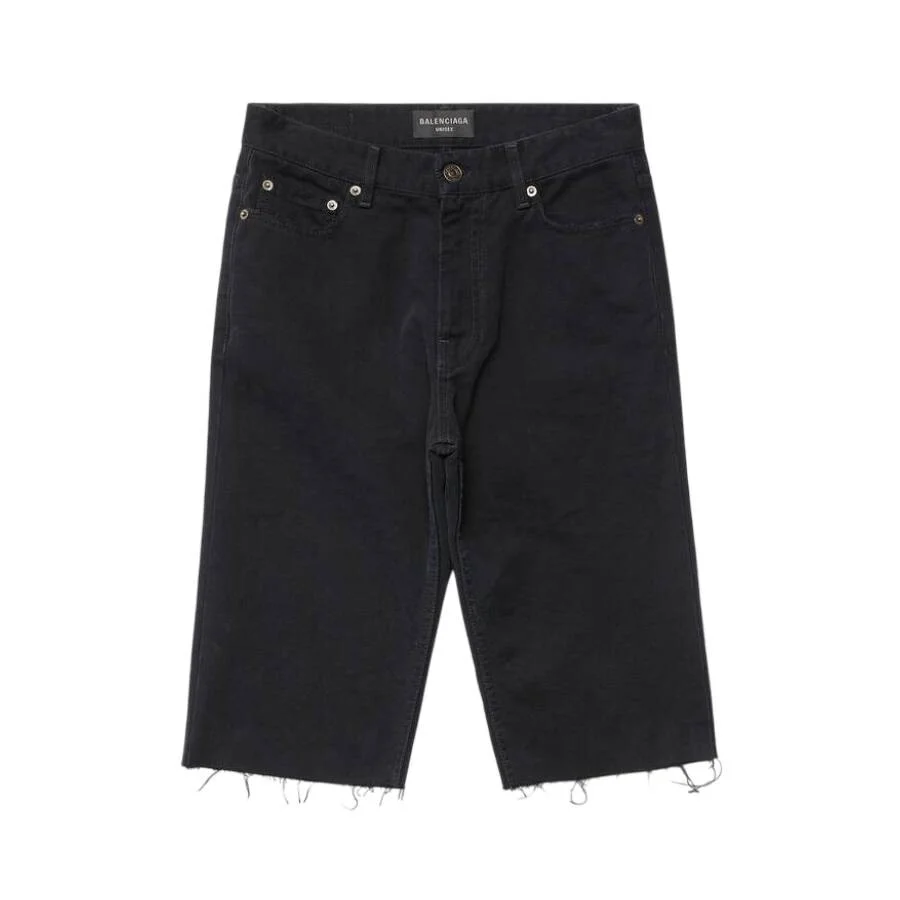 Balenciaga Distressed-Effect Denim Shorts - 1