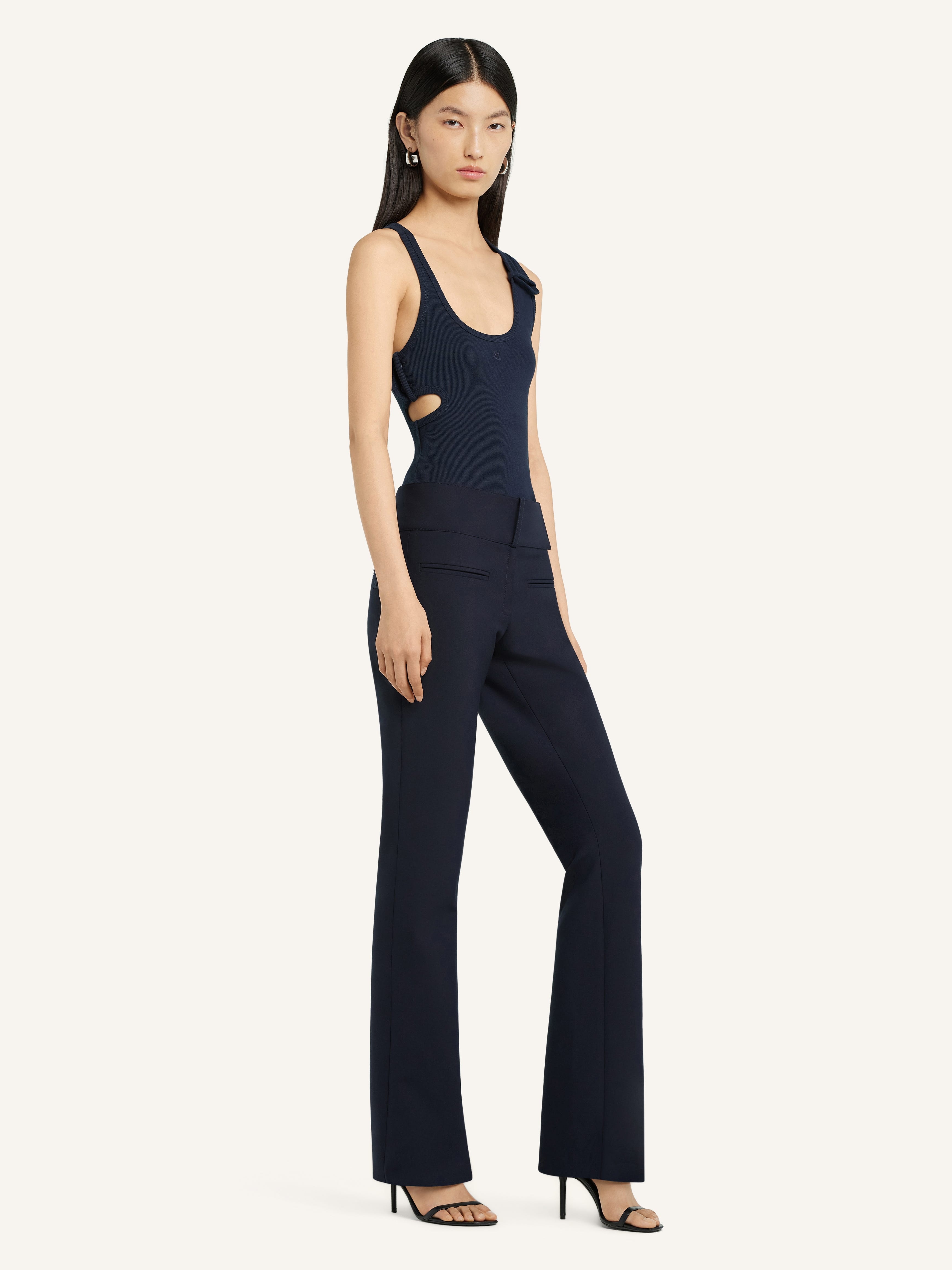 BELTED  BOOTCUT PANTS - 3