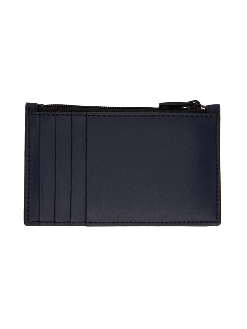 Alexander McQueen Navy Graffiti Card Holder outlook