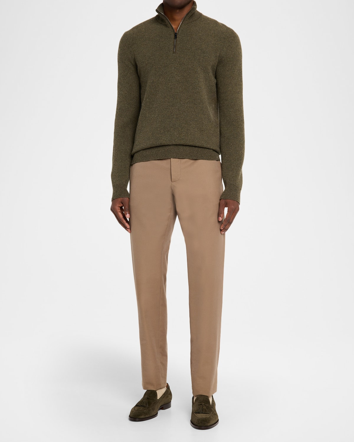 Men's Cashmere Birdseye Quarter-Zip Sweater - 2