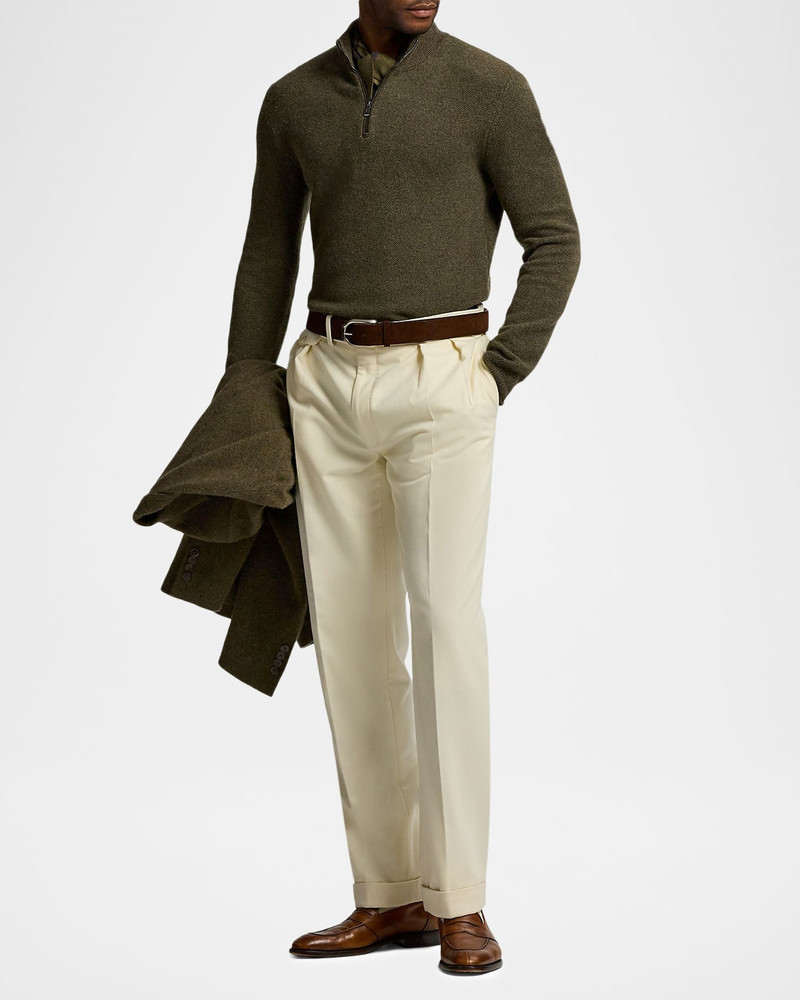 Ralph Lauren Men's Cashmere Birdseye Quarter-Zip Sweater outlook