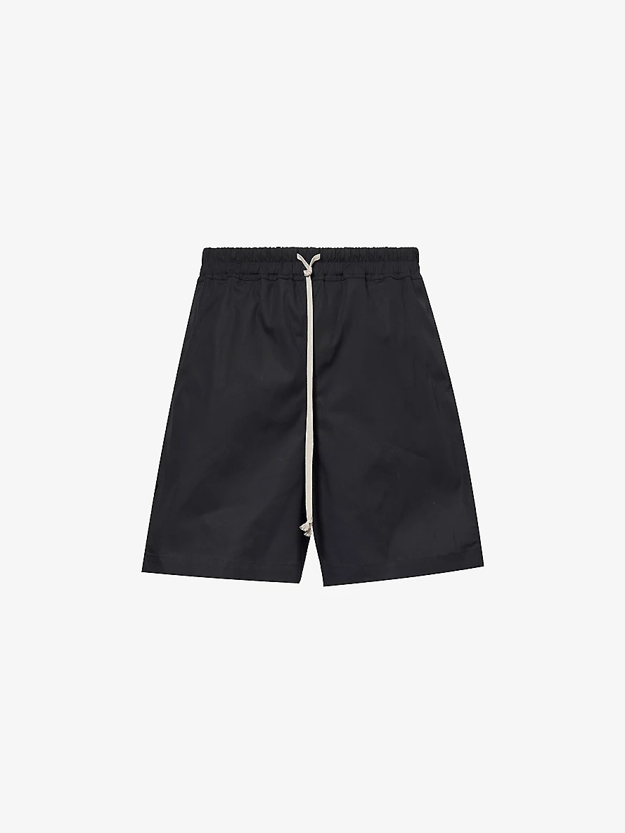 Drawstring-waistband mid-rise stretch-cotton shorts - 1