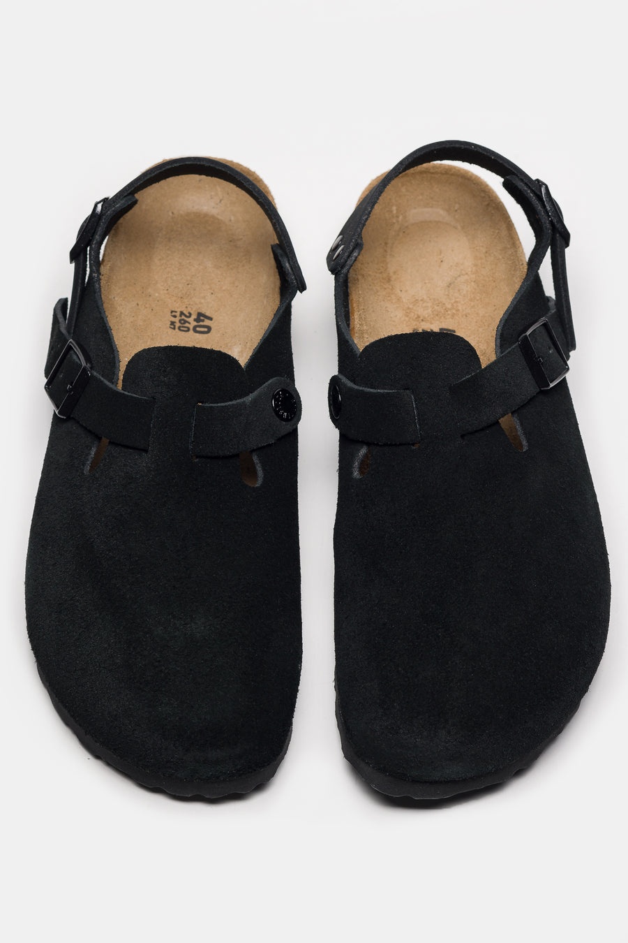 Womens Tokio Suede Clog in Black - 4