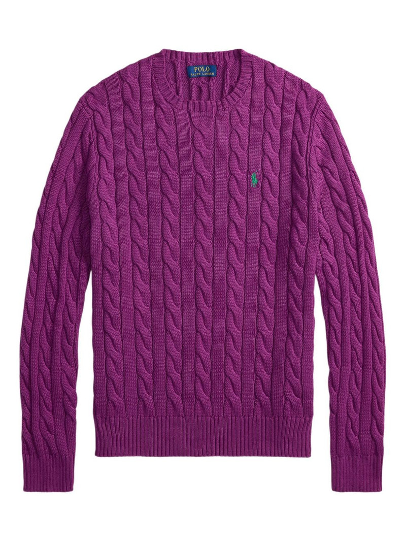 cable-knit embroidered sweater 1