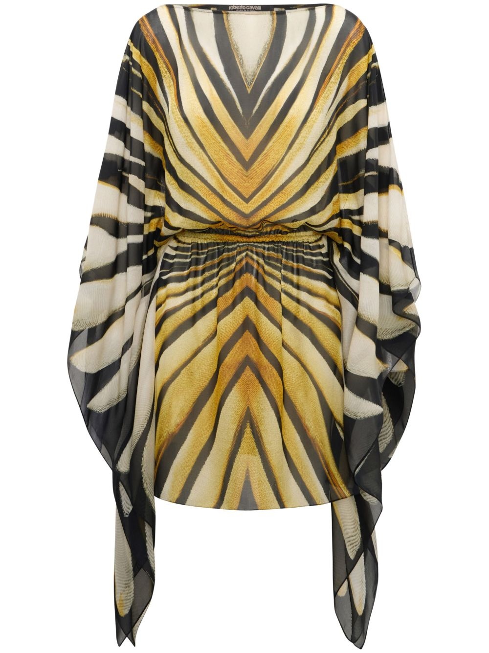 Ray of Gold print chiffon silk dress - 1